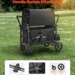 Wagon Stroller For 4 Kids Push Pull Quad Collapsible Stroller 330LBS Loading