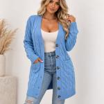 Women's Hemp Pattern Knitted Cardigan Jacket