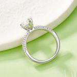 S925 Silver 3g Platinum Plated Marquise Moissanite Ring, 12x6mm 2.0ct D VVS1 Pave Band, GRA Certified US 5-9