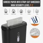 10-Sheet Strip Cut Paper Shredder, P-2 Security Level With 3.17-Gallon Basket, CD & Credit Card Shredder - Durable & Fast - Jam Proof System -ETL Certified Home Office Shredders - FBAShipping