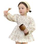 Baby Floral-print One-piece Romper For Outdoor Wear