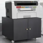 Office Furniture Copier Cabinet BLACK 2 Door Steel Copier Stand Mobile Pedestal File Printer Stand-Does Not Support Self Pick Up