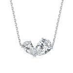 S925 Silver 3g Two Stone Pear Moissanite Necklace, 10x7mm & 8x5mm D VVS1, GRA 42&3cm