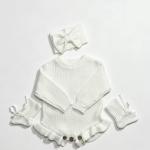 Pure Cotton Embroidery Newborn Long-sleeved Jumpsuit