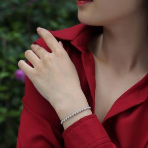 S925 Silver 13.2g Moissanite Tennis Bracelet, 40pcs D VVS1 Bezel Set, GRA Certified 16.5cm