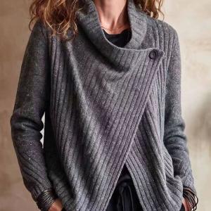 Women's Solid-Color Long-Sleeve Knit Top For Autumn And Winter