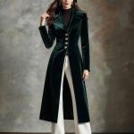 Retro Pleuche Coat Women's Waist-tight Western Style Coat Coat For Women