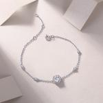 S925 Silver 1.5g Moissanite Bracelet, 1ct Halo D VVS1, 16&5cm Adjustable, GRA Certified