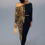 Sexy Leopard Print Off-the-shoulder Suit For Women