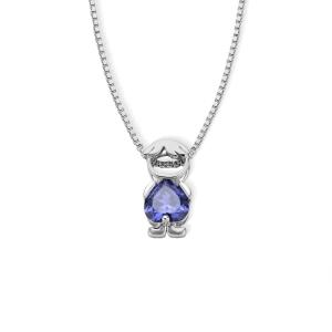 Diamond Studded Heart-shaped Necklace For Boys And Girls
