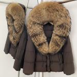 Cross-border Fox-fur Collar Mid-length Down Jacket, New Winter Style, Waist-cinching And Slimming, High-end Korean-style Fur Coat For Women