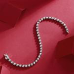S925 Silver 13.2g Moissanite Tennis Bracelet, 40pcs D VVS1 Bezel Set, GRA Certified 16.5cm