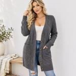 Women's Hemp Pattern Knitted Cardigan Jacket