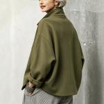 Loose-Fit Retro Womens Coat With Large Buttons