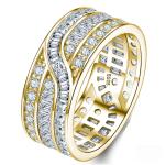 S925 Silver 4.5g Wide Moissanite Eternity Band, Baguette & Round D VVS1, GRA Certified US 5-8