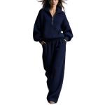 Winter Loose-fit Women's Half-zip Top Wide-leg Pants