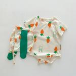 Baby Girl Bunny Short Sleeve Thin Hooded Triangle Romper Onesie Spring Clothes