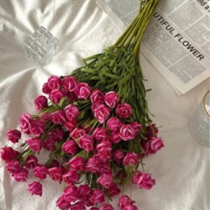 Simulated Rose Bouquet-Light Red-3 pcs