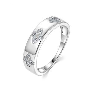 S925 Silver 2.3g Floral Cluster Moissanite Ring, D VVS1, GRA Certified US 5-9
