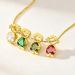 Diamond Studded Heart-shaped Necklace For Boys And Girls