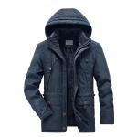 Warm Cotton Coat Blue Men's Cotton-quilted