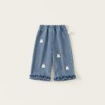 Cartoon Girls Sweater Jeans Set Acrylic Knitted