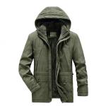 Warm Cotton Coat Blue Men's Cotton-quilted