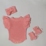 Instagram-style Baby Knitted Romper Autumnwinter Pure Cotton Warm Onesie