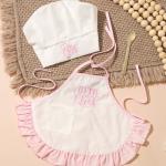 One-month-old Baby Photo Outfit Tall-top Hat Lace-trimmed Embroidery Little Chef Costume