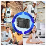 16000mAh 4 In 1 Dual-Turbine Waist Clip Fan Wearable Personal Fan Hands-Free With 5 Speeds LCD Display Lanyard Double As Power Bank For Jobsites Camping Hiking