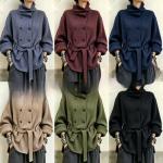 Womens Autumnwinter Ribbed-knit Turtleneck With A Double-breasted Design