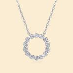 S925 Silver Moissanite Circle Necklace, 56pcs D VVS1 Pendant, 40&5cm, GRA Certified