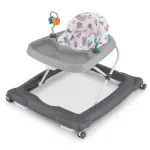Grey Foldable Baby Walker with Detachable Tray & Shape Sorter Toys, 3-Level Height Adjustable for 6-12 Months