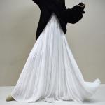 High-grade Nude Pleated Chiffon Big Swing Dress