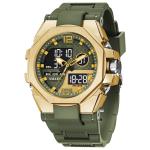 Mens Sports Outdoor Tactical Alloy Dual-Display Watch