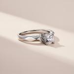 S925 Silver 3.1g 6mm D VVS1 Moissanite Solitaire Ring, GRA Certified US 5-8