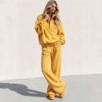Women's Fleece Two-Piece Set With Pants Casual Home And Sports Outfit