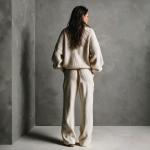 Winter Loose-fit Women's Half-zip Top Wide-leg Pants