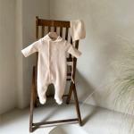 Newborn Clothes Peter Pan Collar Open Chest Jumpsuit