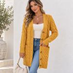 Women's Hemp Pattern Knitted Cardigan Jacket