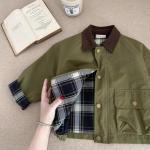 Spring Boys' And Girls' Korean-Style Trendy Plaid Patchwork Jacket