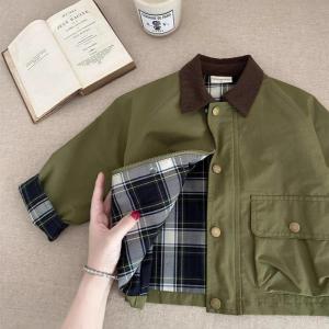 Spring Boys' And Girls' Korean-Style Trendy Plaid Patchwork Jacket