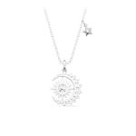 S925 Silver 1ct Moissanite Moon Star Necklace, D VVS1 Celestial Pendant, 40&5cm, GRA