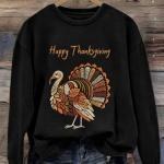 Women's Crew-Neck Sweatshirt With Animal Print