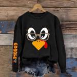 Women's Crew-Neck Sweatshirt With Animal Print