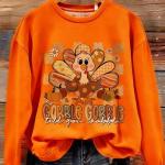 Women's Crew-Neck Sweatshirt With Animal Print