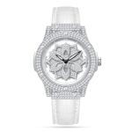 Large-dial Waterproof Hollowed-out Womens Watch With A Snowflake Motif That Rotates