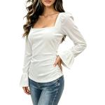 Women's Long Sleeve Casual Square Collar Bell Sleeve Gold Velvet