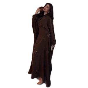 Women's Loose-fitting Deep-brown Elegant Dress