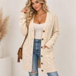 Women's Hemp Pattern Knitted Cardigan Jacket